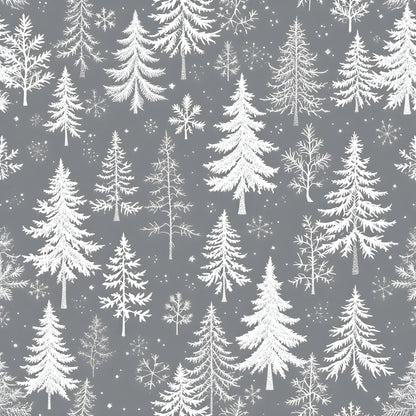 Snowy Pines Pattern 9 Minky Fabric
