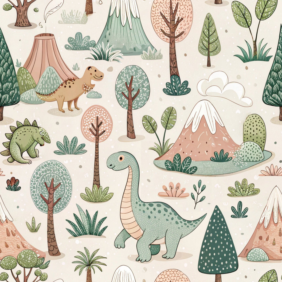 Jurassic Woodland Pattern 10 Minky Fabric