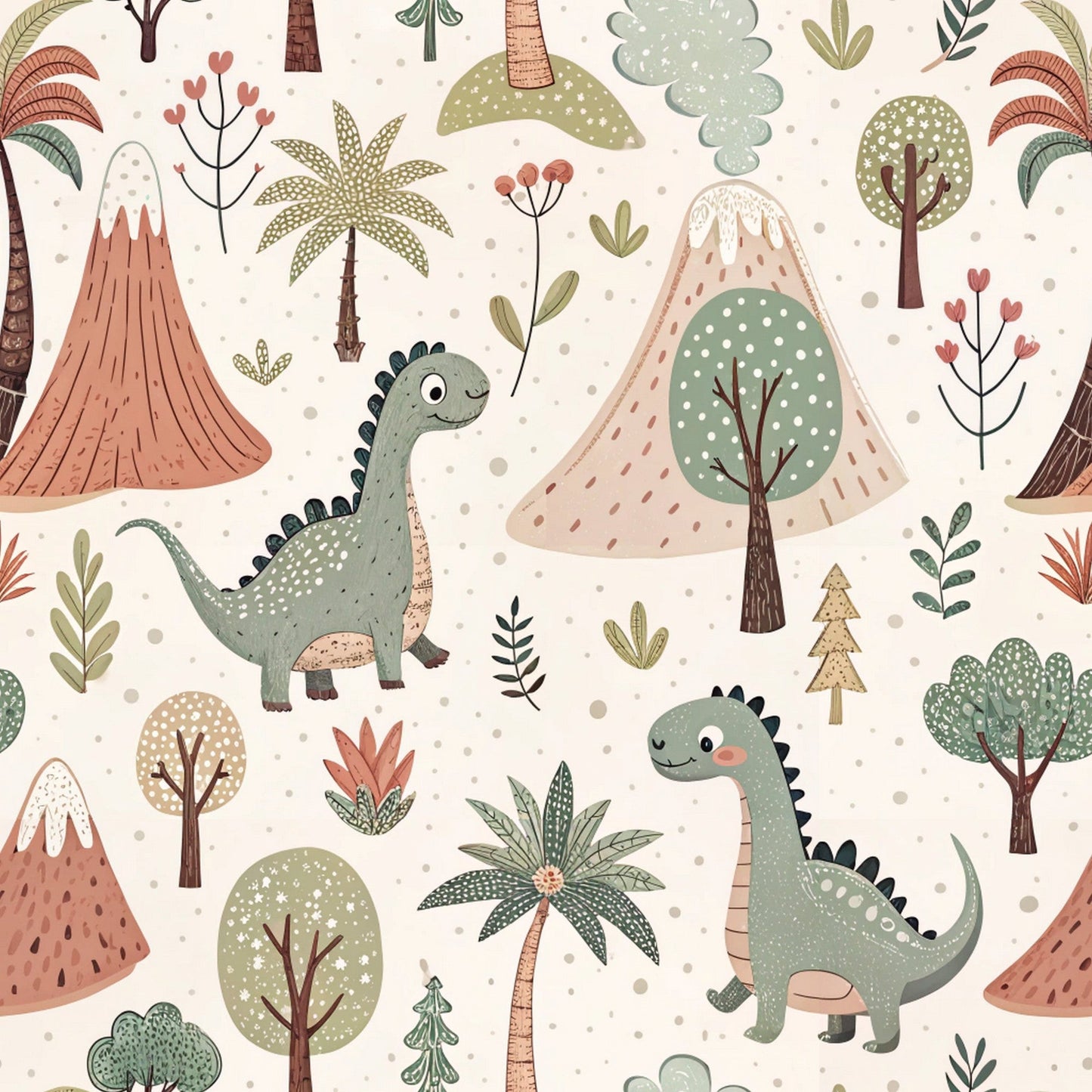 Fun Cartoon Dinosaur Pattern 3 Quilting Cotton Fabric