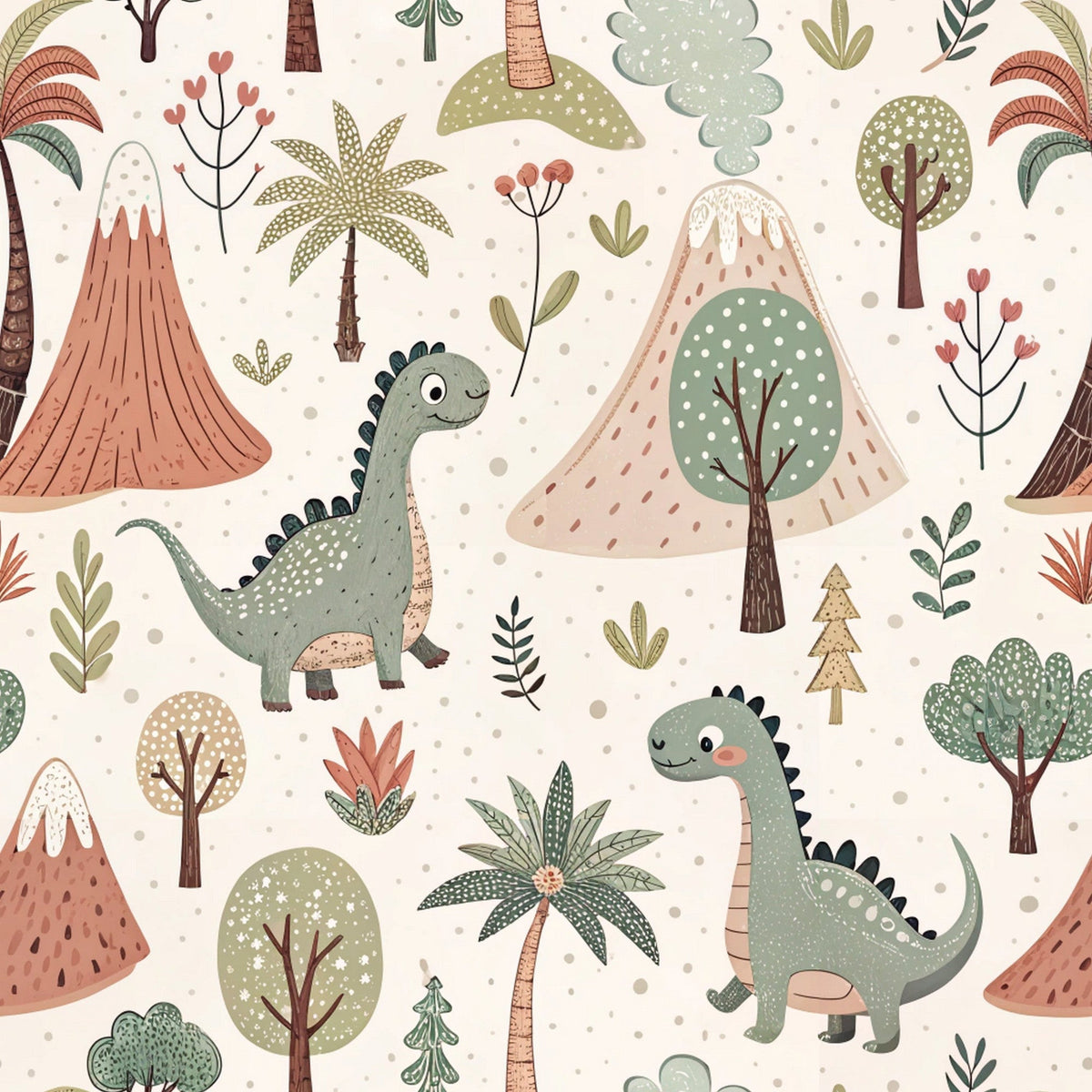 Jurassic Woodland Pattern 3 Minky Fabric
