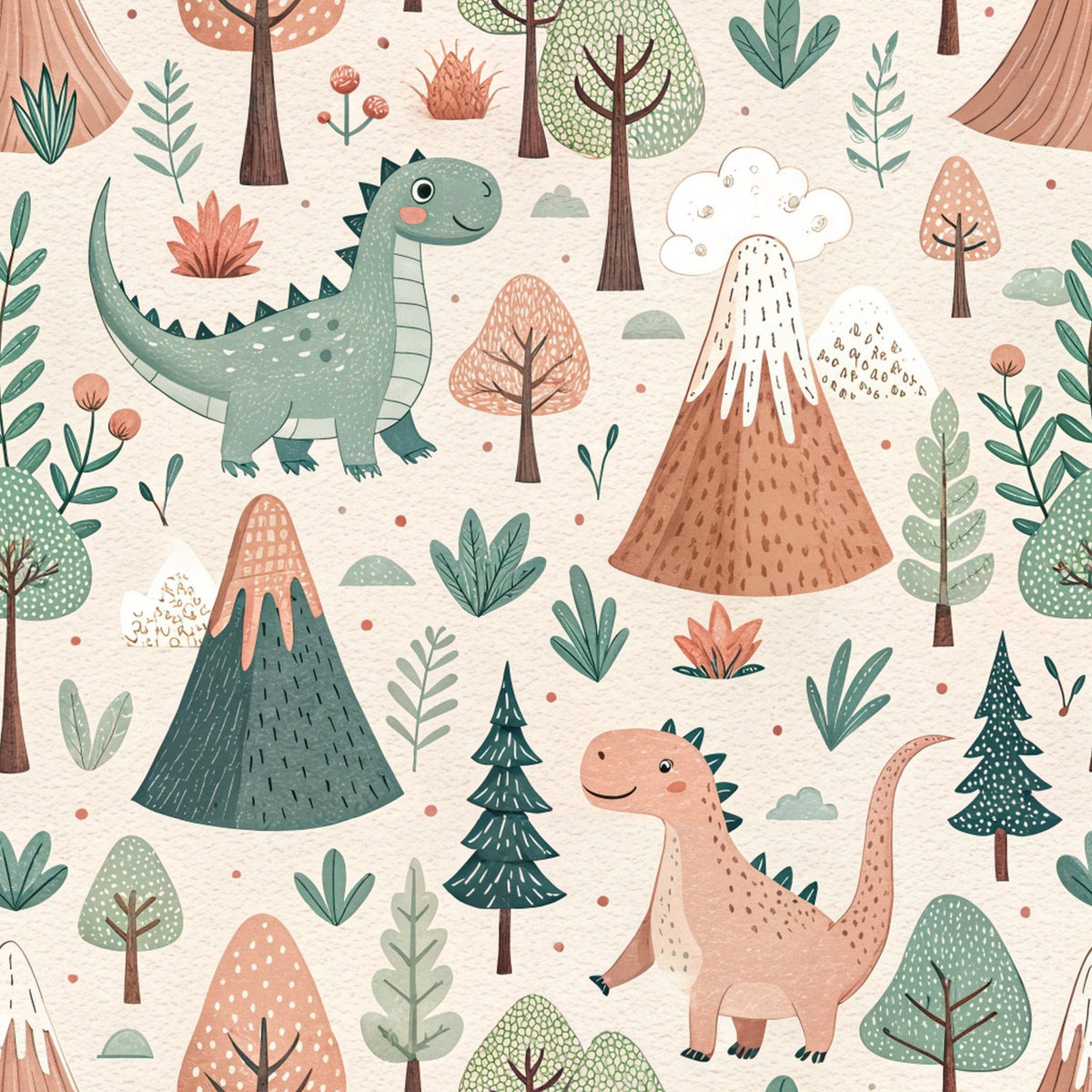 Jurassic Woodland Pattern 4 Minky Fabric