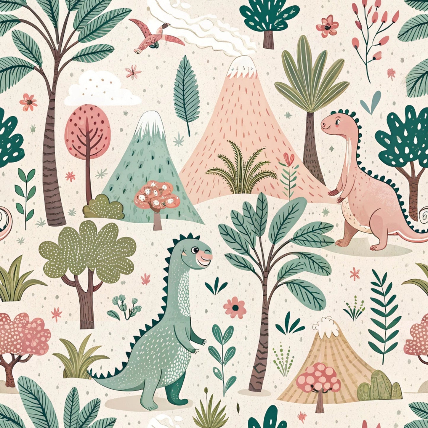 Fun Cartoon Dinosaur Pattern 6 Quilting Cotton Fabric