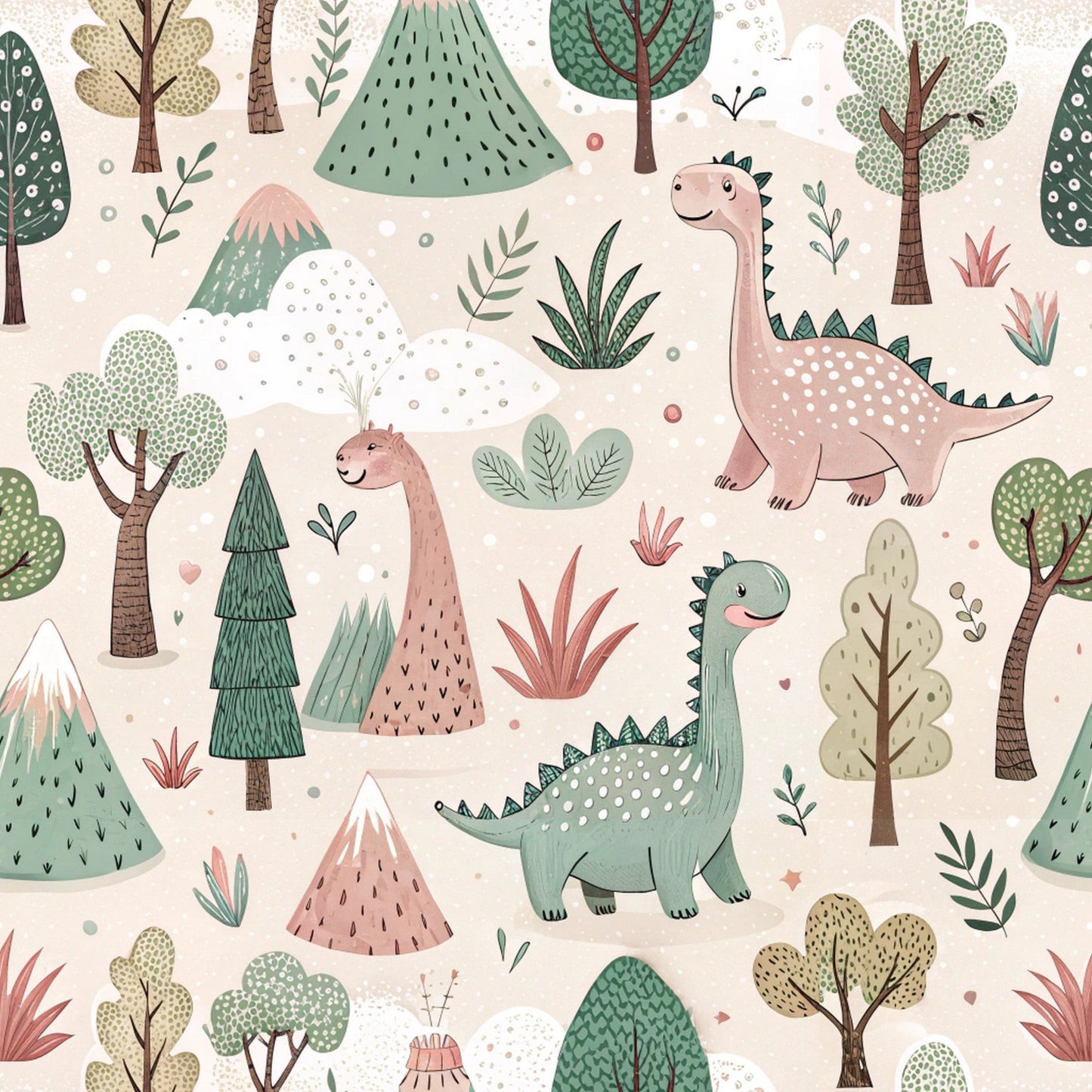 Fun Cartoon Dinosaur Pattern 9 Quilting Cotton Fabric