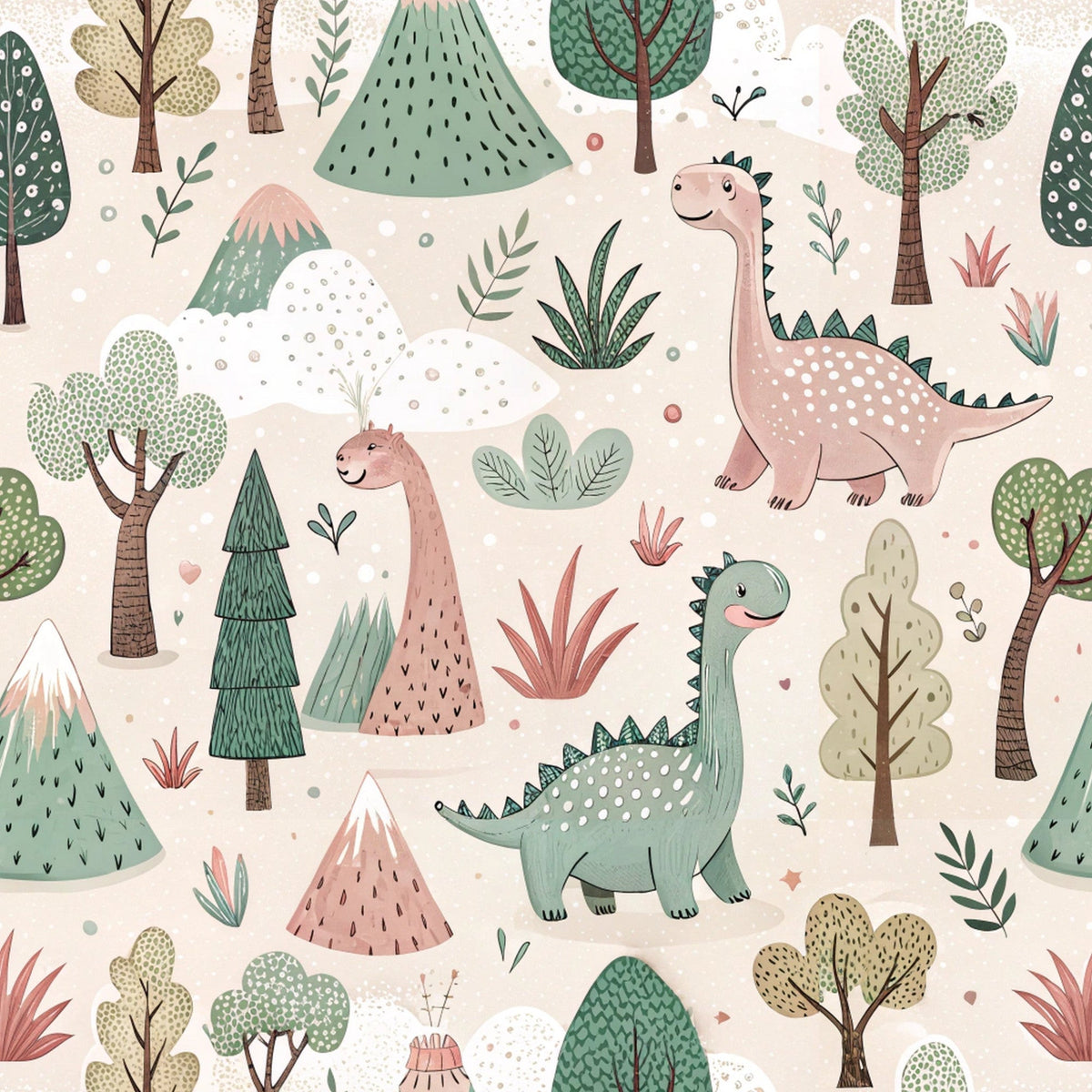 Jurassic Woodland Pattern 9 Minky Fabric