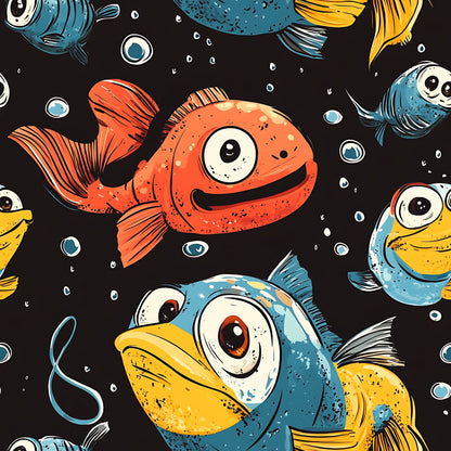 Googly Guppies Pattern 1 Minky Fabric