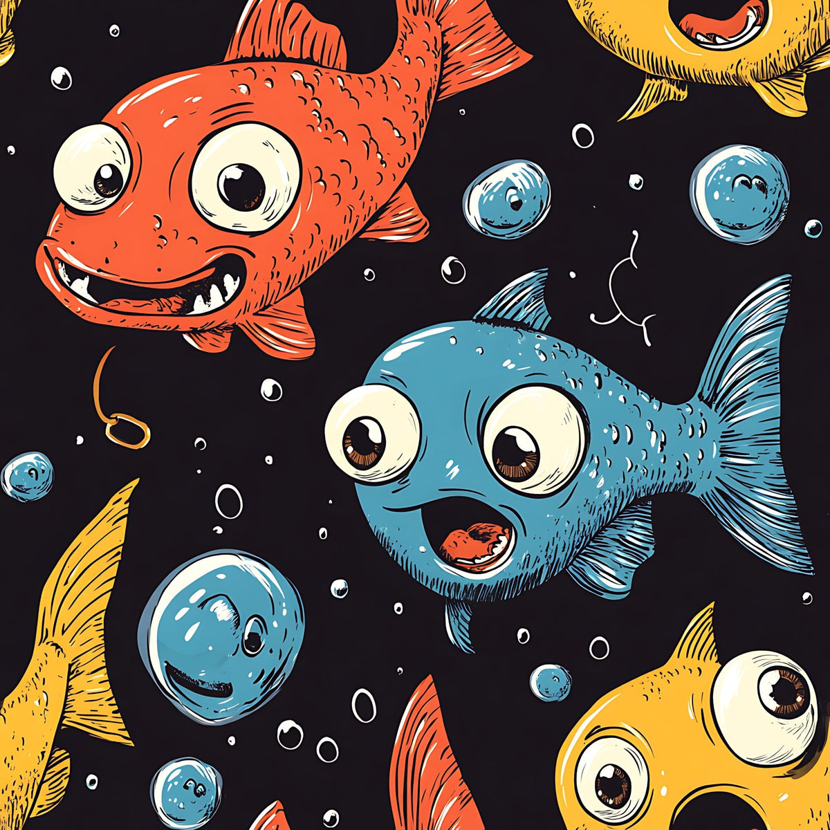 Googly Guppies Pattern 2 Minky Fabric