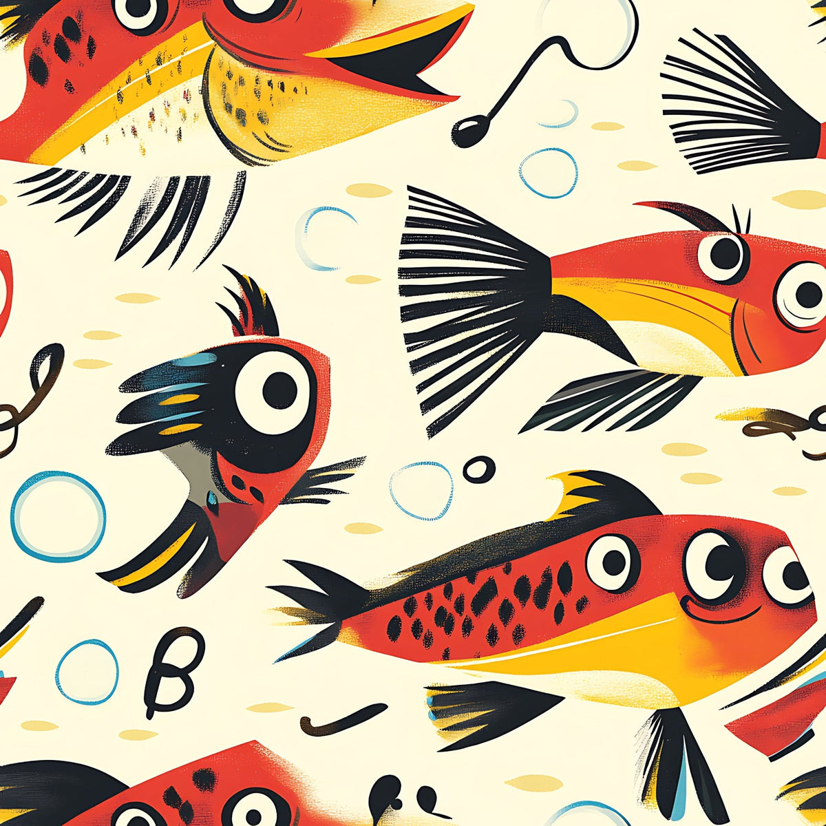 Googly Guppies Pattern 5 Minky Fabric