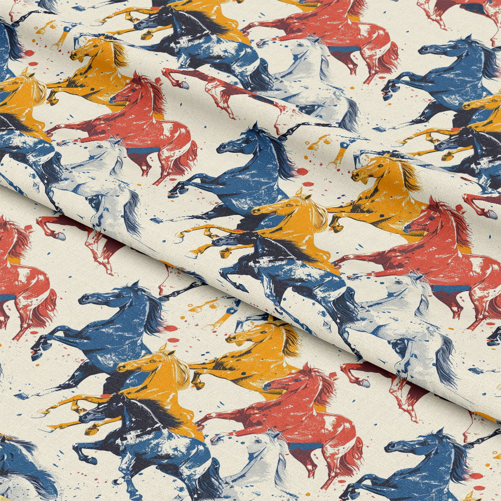 Galloping Horse Pattern 1 Quilting Cotton Fabric
