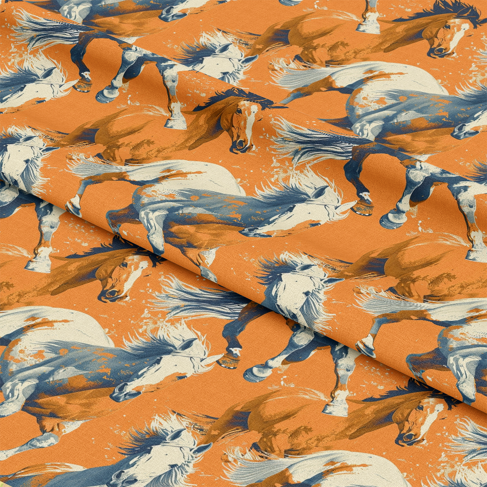 Galloping Horse Pattern 2 Quilting Cotton Fabric