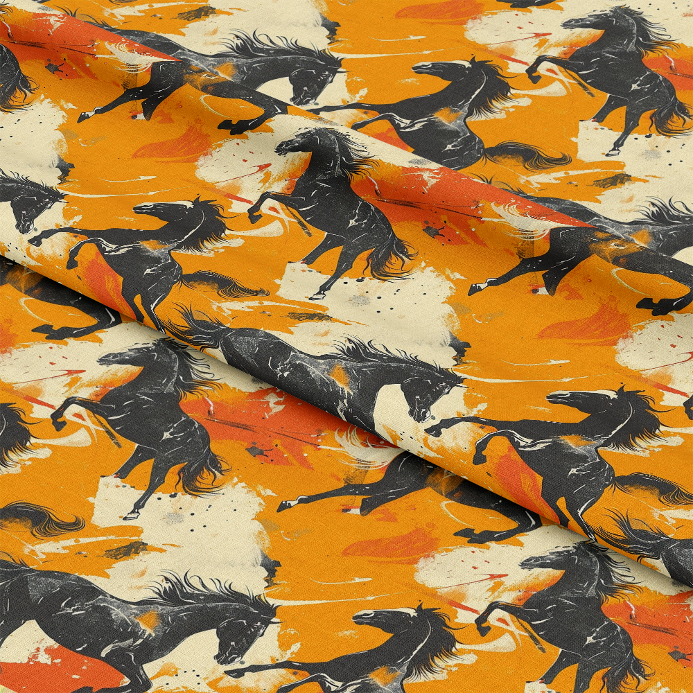 Galloping Horse Pattern 3 Quilting Cotton Fabric