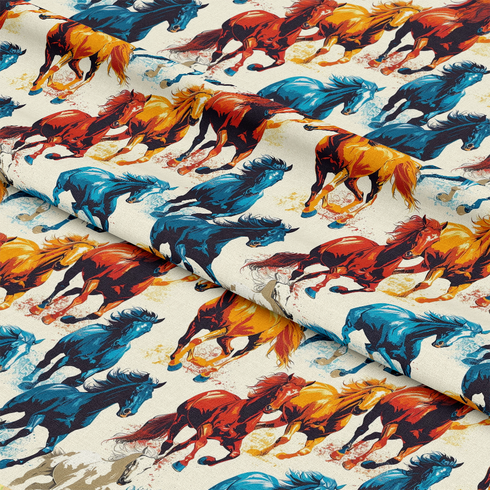 Galloping Horse Pattern 5 Quilting Cotton Fabric