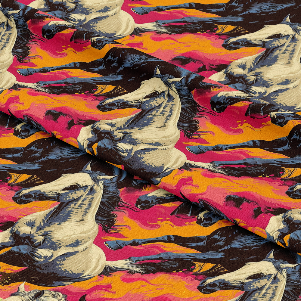 Galloping Horse Pattern 7 Quilting Cotton Fabric