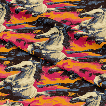 Galloping Horse Pattern 7 Quilting Cotton Fabric