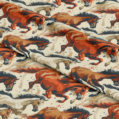 Galloping Horse Pattern 8 Quilting Cotton Fabric