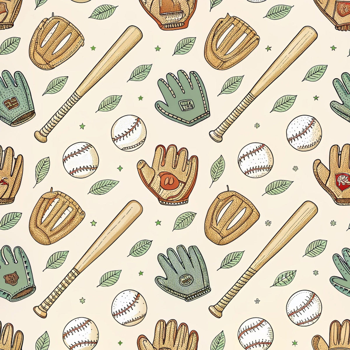 Vintage Ballpark Pattern 14 Minky Fabric