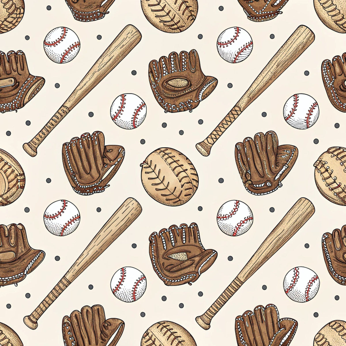 Vintage Ballpark Pattern 15 Minky Fabric