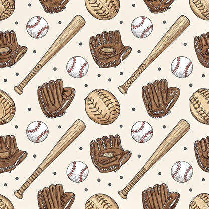 Vintage Ballpark Pattern 15 Minky Fabric