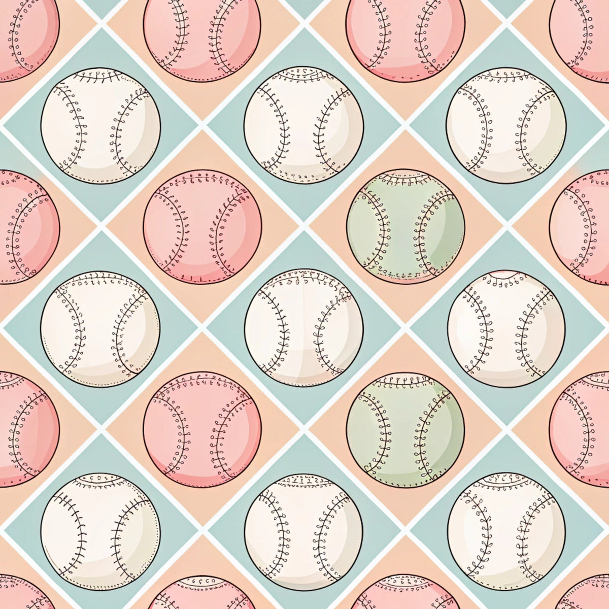 Vintage Ballpark Pattern 25 Minky Fabric