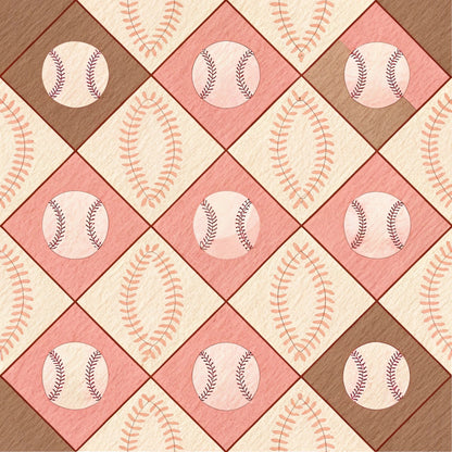 Vintage Ballpark Pattern 3 Minky Fabric