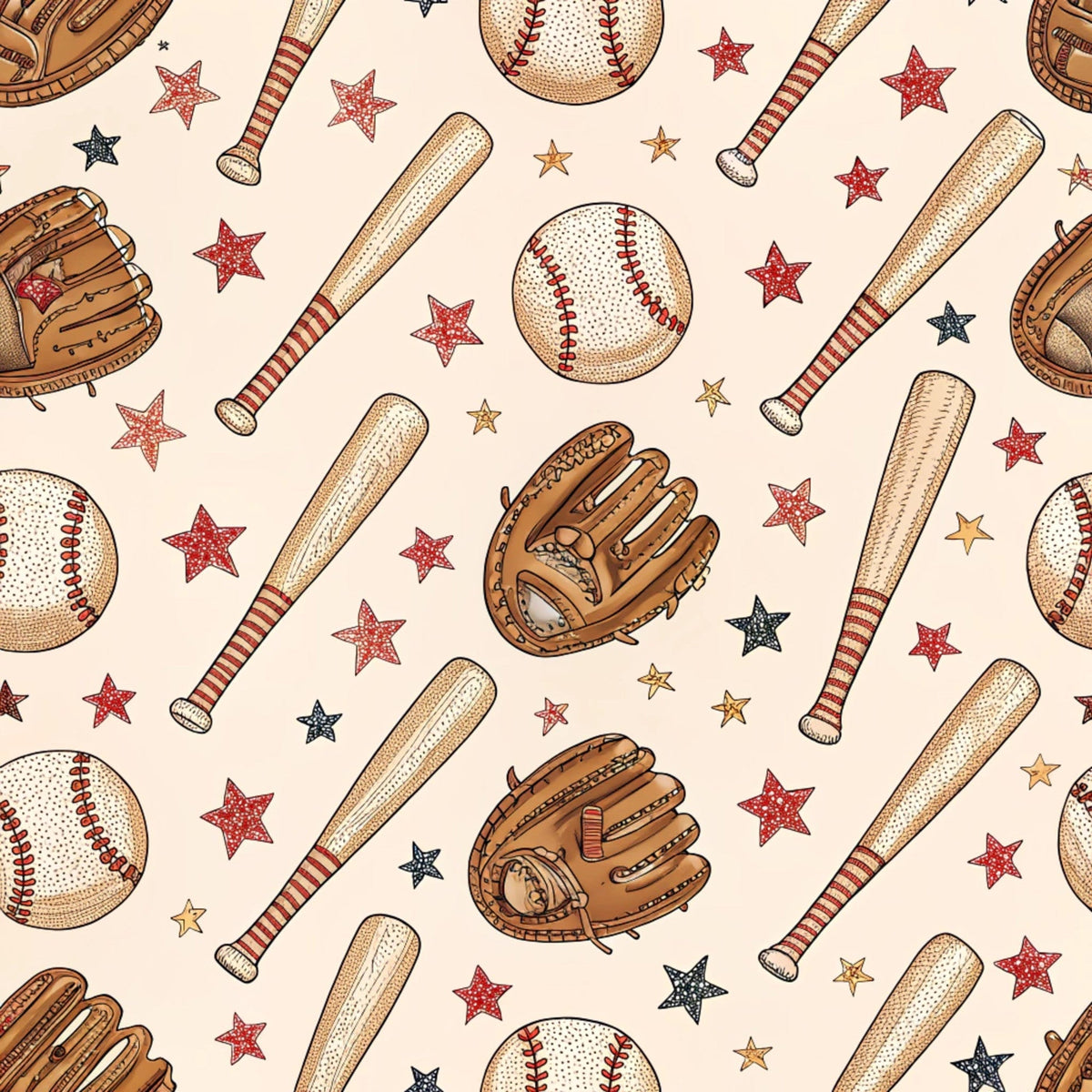 Vintage Ballpark Pattern 9 Minky Fabric