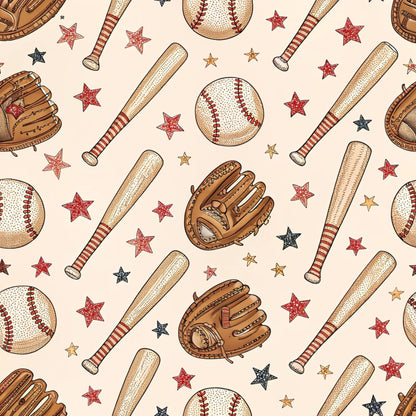 Vintage Ballpark Pattern 9 Minky Fabric