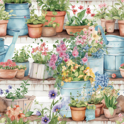 Gardening Pattern 2 Quilting Cotton Fabric