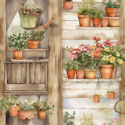 Potting Shed Pattern 5 Minky Fabric