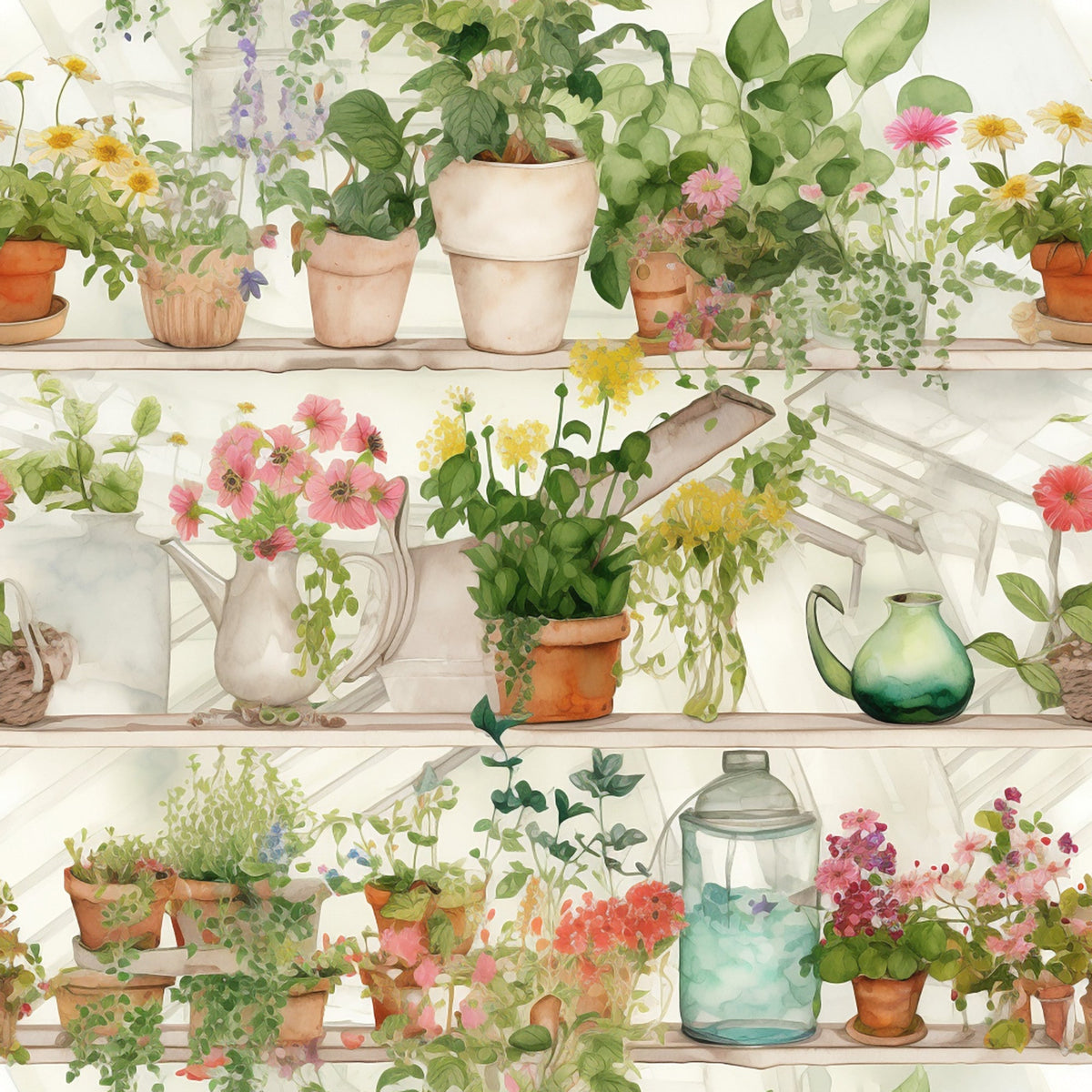 Potting Shed Pattern 7 Minky Fabric