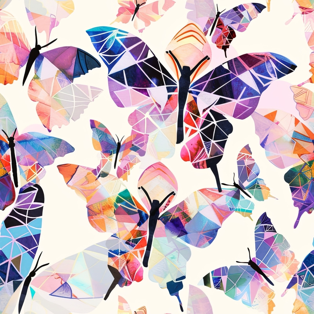 Kaleidoscope Wings Pattern 12 Minky Fabric