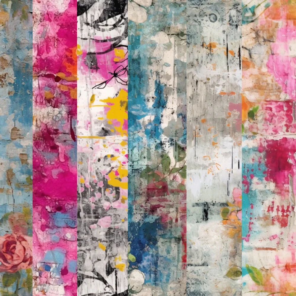 Girly Grunge Plaster Pattern 31 Quilting Cotton Fabric
