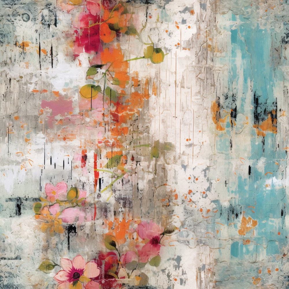 Weathered Blooms Pattern 4 Minky Fabric