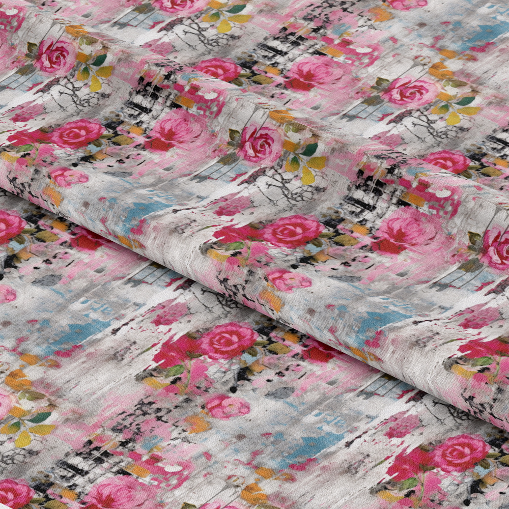 Girly Grunge Plaster Pattern 7 Quilting Cotton Fabric