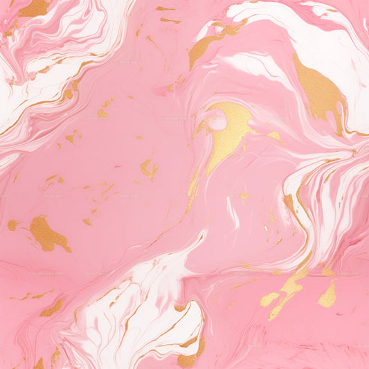 Gold and Pink Marble Pattern 4 Quilting Cotton Fabric