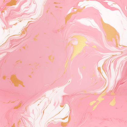 Gold and Pink Marble Pattern 4 Quilting Cotton Fabric