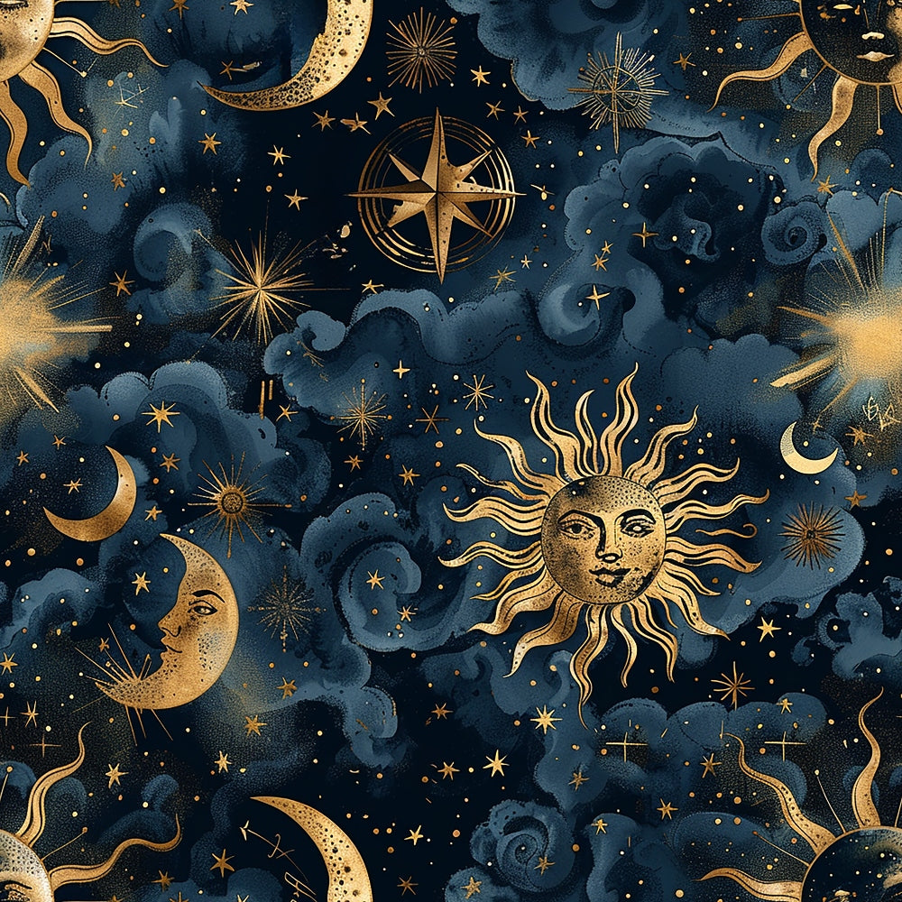 Gilded Night Sky Pattern 5 Minky Fabric