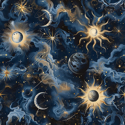 Golden Cosmos Pattern 8 Quilting Cotton Fabric