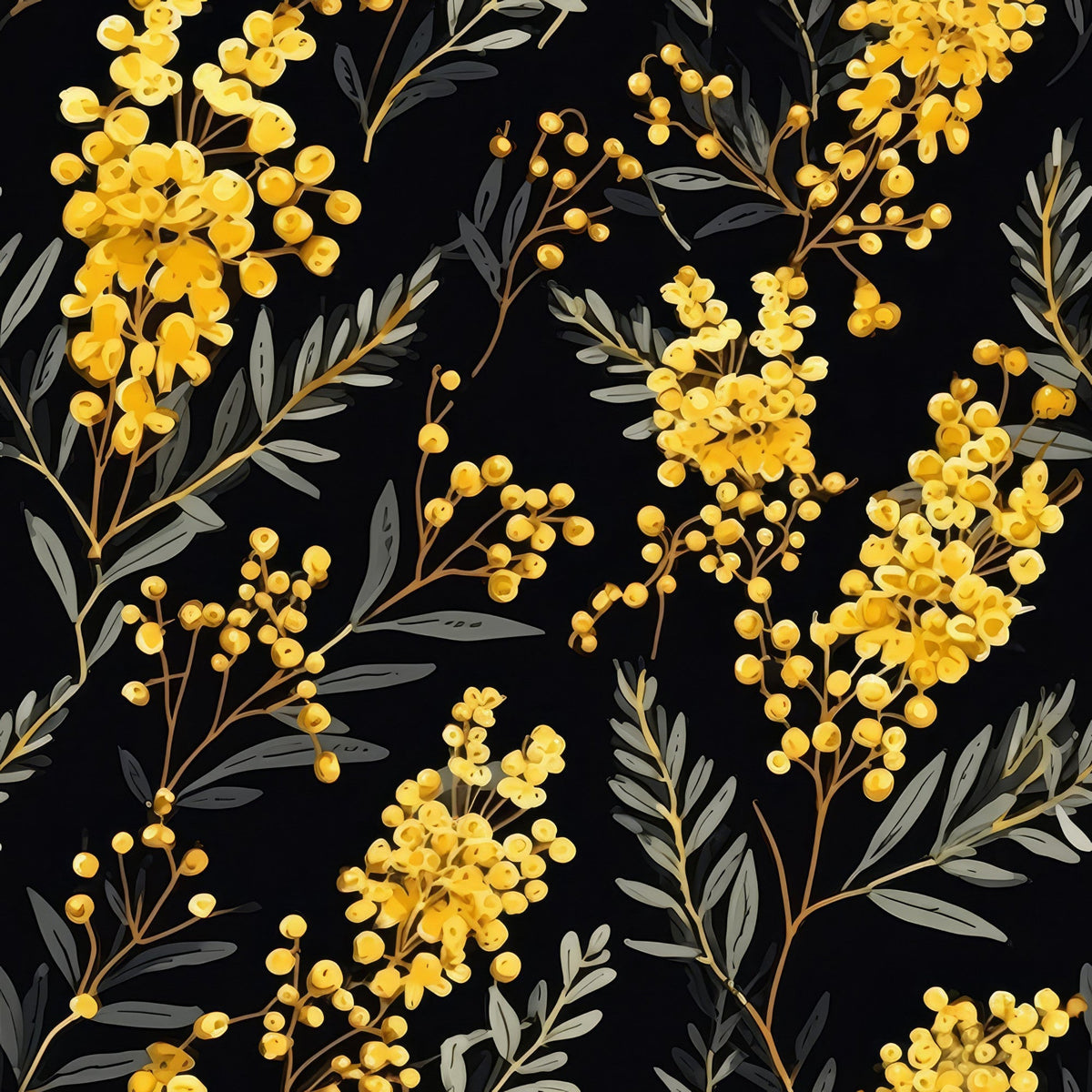 Midnight Mimosa Pattern 10 Minky Fabric