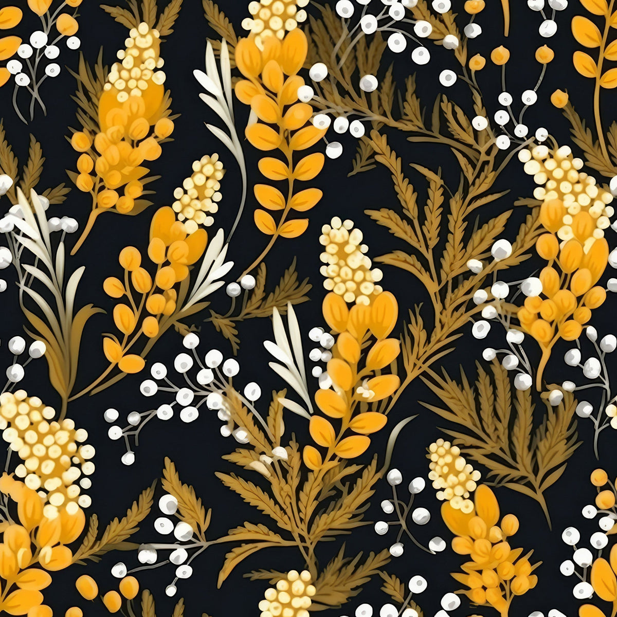 Midnight Mimosa Pattern 12 Minky Fabric