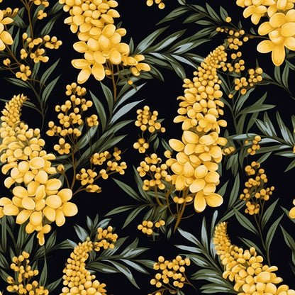 Midnight Mimosa Pattern 2 Minky Fabric