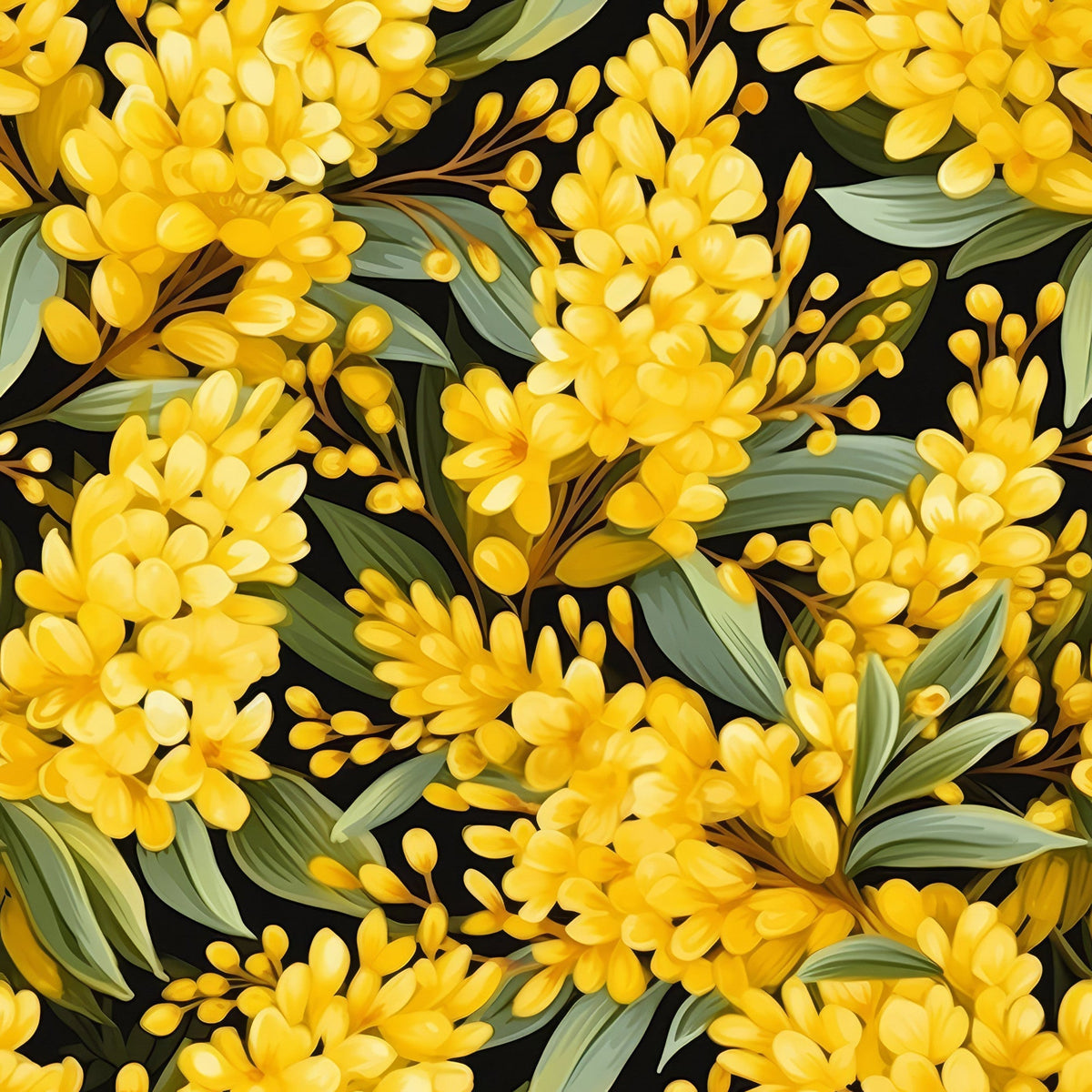 Midnight Mimosa Pattern 3 Minky Fabric