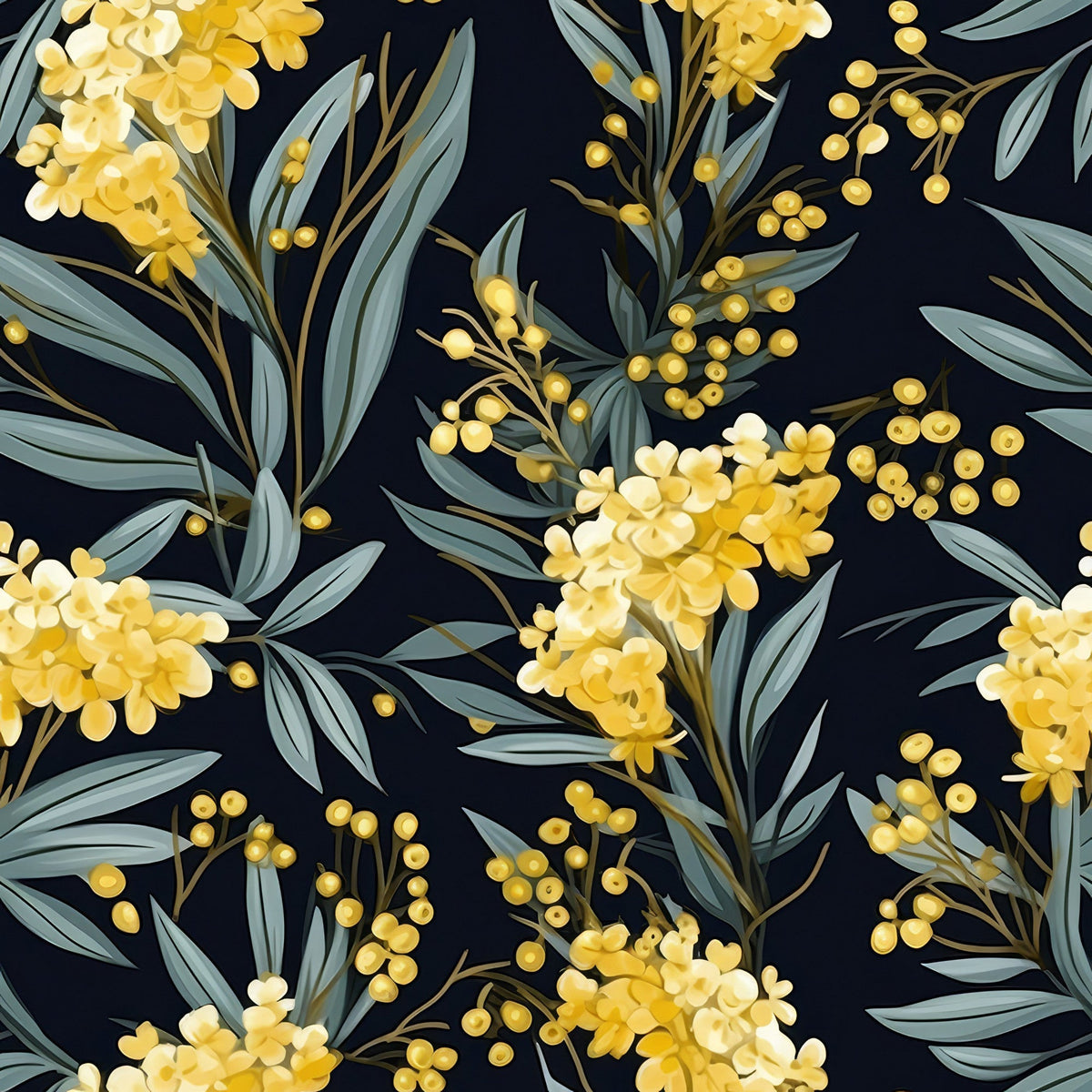 Midnight Mimosa Pattern 5 Minky Fabric