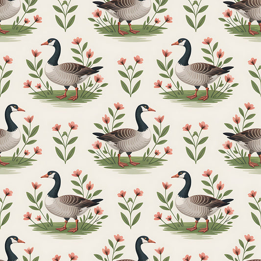 Goose Cottagecore Pattern 12 Quilting Cotton Fabric