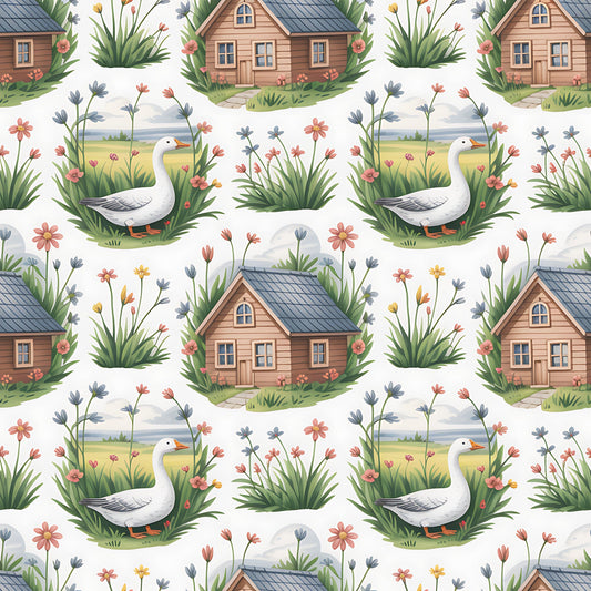 Goose Cottagecore Pattern 13 Quilting Cotton Fabric