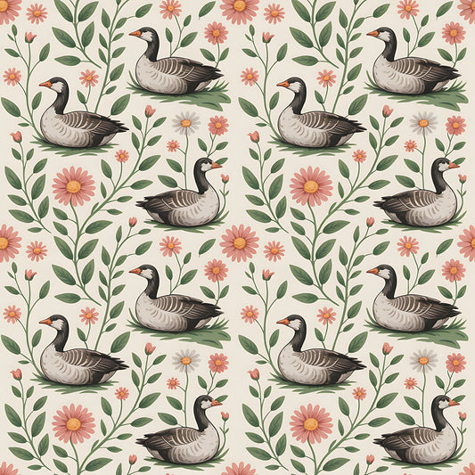 Goose Cottagecore Pattern 17 Quilting Cotton Fabric