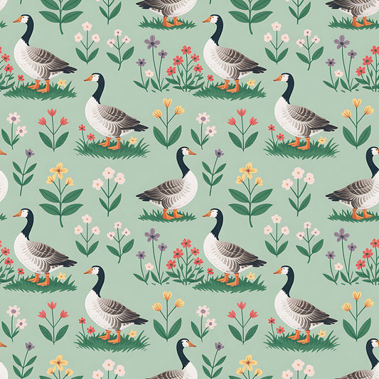 Goose Cottagecore Pattern 18 Quilting Cotton Fabric