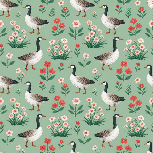 Goose Cottagecore Pattern 19 Quilting Cotton Fabric