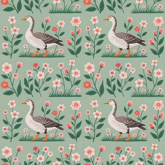 Goose Cottagecore Pattern 20 Quilting Cotton Fabric
