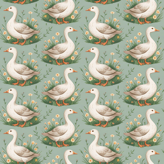 Goose Cottagecore Pattern 21 Quilting Cotton Fabric