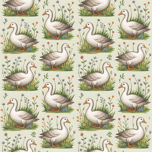Goose Cottagecore Pattern 22 Quilting Cotton Fabric
