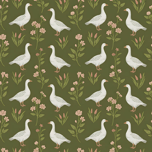 Goose Cottagecore Pattern 24 Quilting Cotton Fabric